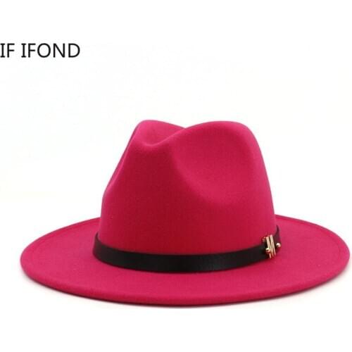 60CM Men Women Wide Brim Wool Felt Hats British style Jazz hat Trilby Party Panama Fedora hat
