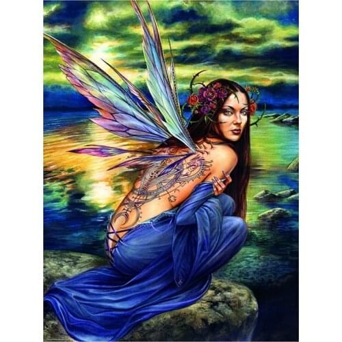 5D DIY Full Round/Square Diamond Painting Butterfly & Fairy 3D Embroidery Cross Stitch Rhinestone Mosaic Home Decor Art Yc1053