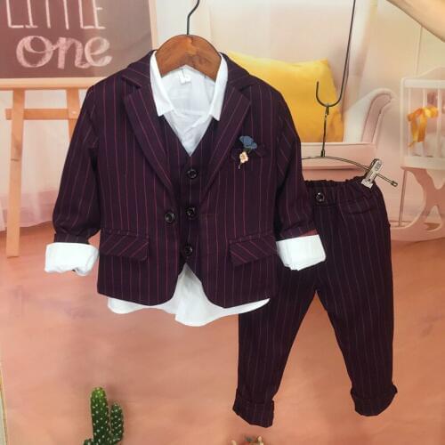 2019 Autumn Winter New Baby Boys Blazer Suits Kids Long Sleeve Jacket+pants Sets Childrens Boys Wedding Party Blazer Clothing