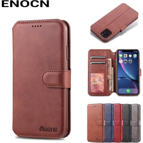 Wallet Case For iphone 11 5.8" Cover Case iphone 11 6.5" Luxury PU Leather Flip Full Protector Shockproof Vintage Phone Housing