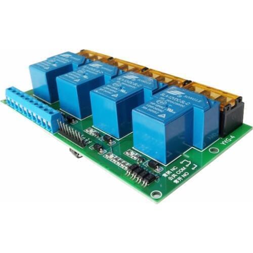 Four-way relay module / control board / optocoupler isolation / single chip / plc amplification / high power 30A