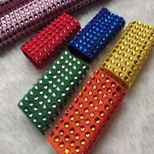 Latest Twinkle Glitter Crystal Rhinestone Stretch Fabric Elastic Fabric One-piece Dress Cloth Customized Size Service 10x10cm