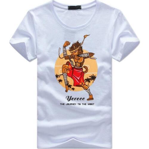 Size 5XL T Shirt Men Casual O-Neck Short Sleeve Mens T-Shirts Streetwear Kungfu Monkey Print Funny T Shirts Summer Mens Clothing