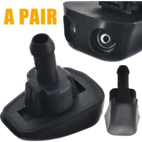 Mayitr 2pcs Plastic Universal Car Window Windshield Wiper Washer Nozzle Water Spray Jet Black