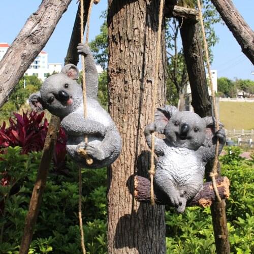 Simulation Resin Koala Animal Model Figurine Home Decor Miniature Fairy GardeningYard Courtyard Decorations Outdoor Ornament