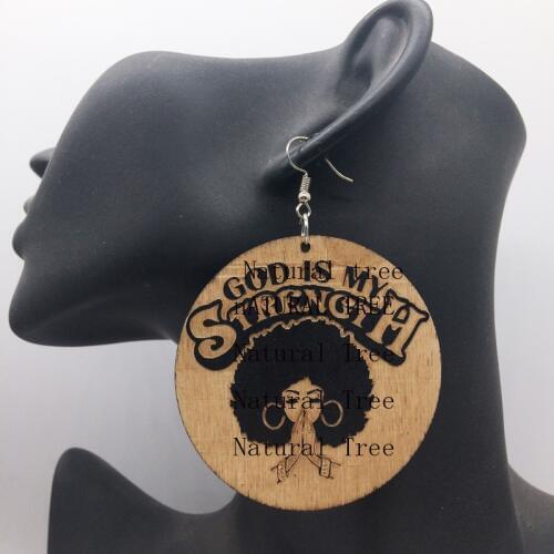 My Strength Wooden Earrings