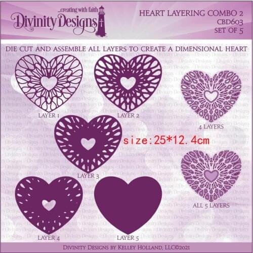 Sirius 2021 Five heart-shaped festival Metal Cutting Dies Kits for DIY Craft Making Greeting Card Album Scrapbooking cutting die