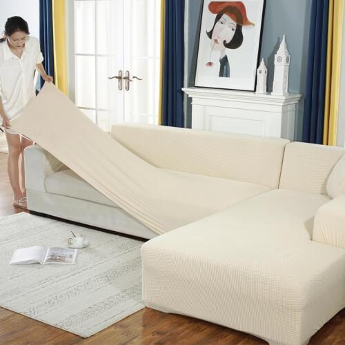 Elastic thick sofa cover New solid color all-inclusive universal four seasons universal type winter sofa cover Slip-resistant