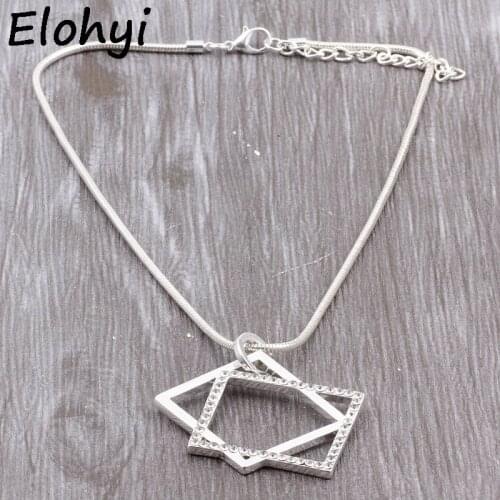 ELOYHI New Arrive Geometric Rhinestone Women Men Punk Choker Necklace Snake Chain For Trendy Neckalce&Pendants Collior Gift