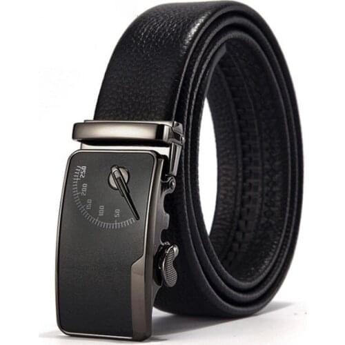 New boutique business mens first layer cowhide double-sided automatic buckle time decoration alloy buckle head belt