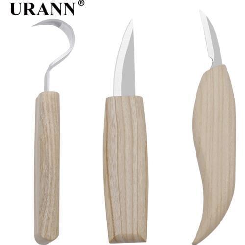 3pcs Spoon Carving Knife Woodcut DIY Hand Chisel Wood Carving Tools Woodcarving Cutter Chip Knives Woodworking Hand Tools