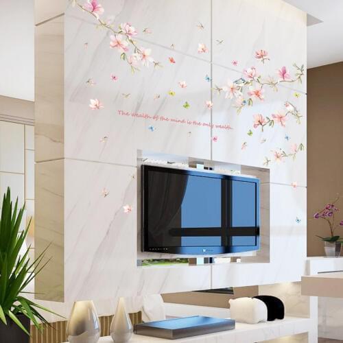 Very nice Birds flowers wall sticker Vinyl DIY wall decals For Living room sofa TV background wall bedroom study decor sticker