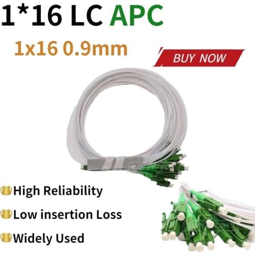 LC/APC Fiber Optical PLC Splitter LC 1 X 16 Mini Steel Tube Type 1x16 0.9mm Fiber Opitc Splitter Micro-Enclosed Splitter
