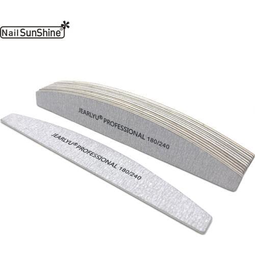 10pcs 180/240 Grit Professional Nail File catalisador unhas nail Buffer Slim Crescent Grit Exfoliation tool pilniczek nail file