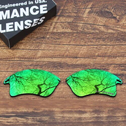 ToughAsNails Resist Seawater Corrosion Polarized Replacement Lenses for Oakley Fast Jacket XL Sunglasses Green Mirrored
