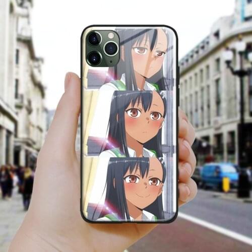 Please don't bully me nagatoro Soft Silicone Glass Phone Case Cover Shell For iPhone SE 6 6s 7 8 Plus X XR XS 11 12 Mini Pro Max