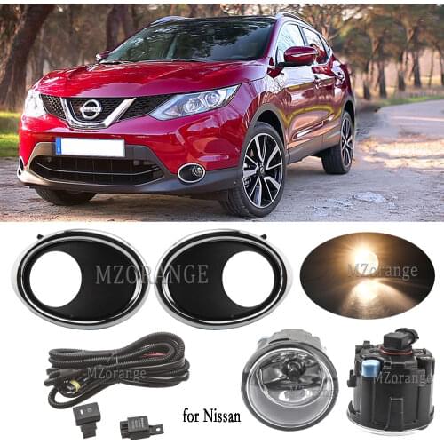 Fog Lights for Nissan QASHQAI J11 ROGUE 2015 2016 2017 LED Fog Light Car Front Bumper Light Chrome Fog Lamp Cover Grill Bezel