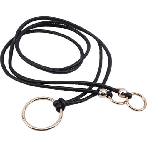 Boho Fashion Leather Metal Waist Belt For Female Long Chain Belt Womens 115 Cm Bow Thin Belt