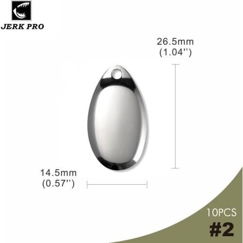 JERK PRO 10PCS Size 2 Steel French Spinner Blades Nickel Plated In-line Fishing Lure Parts Angler’s Tackle Craft