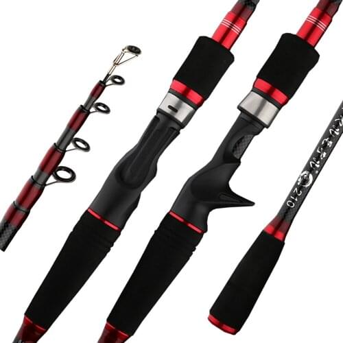 High quality Telescopic Spinning Fishing Rod Carbon Fiber Carp Feeder Casting Rod 1.8M-3.0M Travel Surf Fishing Rod Equipment