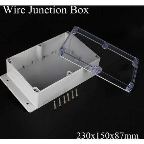 230x150x87mm ABS IP65 Waterproof Plastic Wire Junction Box With Mounted Distribution Clear Enclosure Transparent Project Case