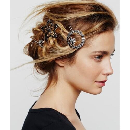 Vintage retro rhinestone star hairpins headwear hairclips barrettes hair accessories