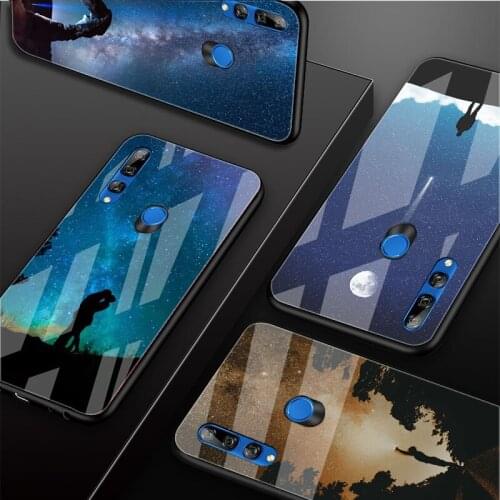 Starry Sky Tempered Glass Phone Case For Huawei honor 8X 9 10i 20i 20Lite 20Pro 30 Pro Cover Shell