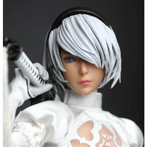 1/6 Anime figure 2b Sister Head Sculpt Carved SET026 Model Fit 12" Female Figure Body