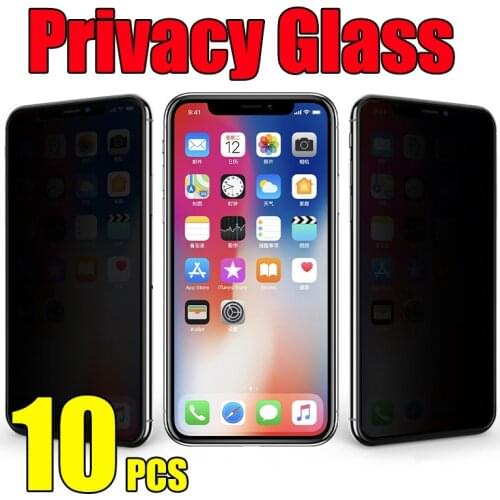 10pcs Anti Glare Privacy Tempered Glass Private Screen Protector Film For iPhone 13 Pro Max 12 Mini 11 XS XR X 8 7 6 Plus SE
