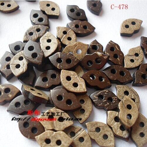 100 pieces/lot Natural Coconut Buttons Grament Buttons Diy Beads - 13*8mm C478