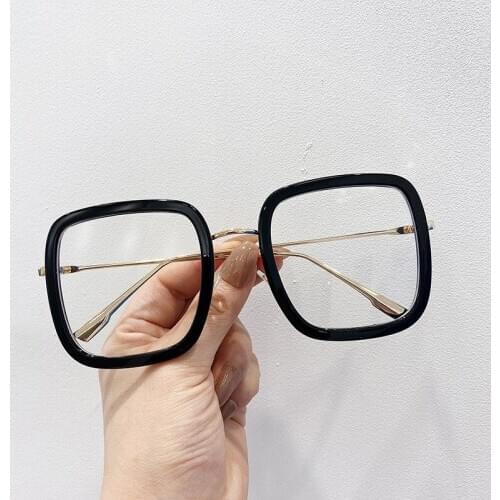 2020 The New Eyeglasses Big Box Anti-blue Light Fashion Trendy Makeup Decoration Flat Mirror Net Red Myopia Glasses Frame