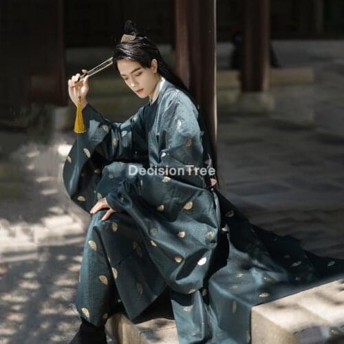 2021 chinese festival year costumes hanfu robe man stage wear folk dance hanfu gown traditional embroidery oriental costume