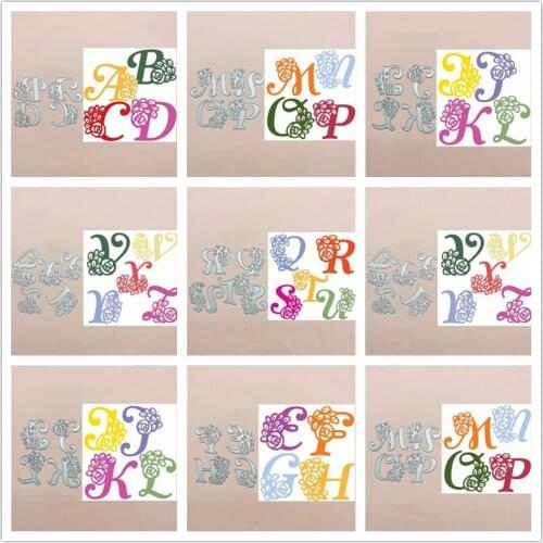4cm Flower Letter Metal Cut Dies Stencils for Scrapbooking Stamp/Photo Album Decorative Embossing DIY Paper Cards