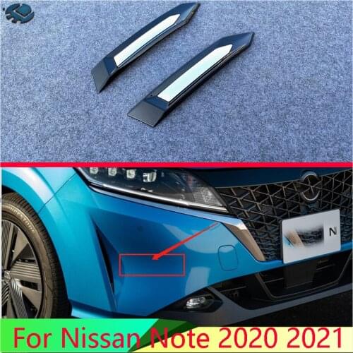 For Nissan Note 2020 2021 Car Accessories ABS Chrome Front bumper side air vents trim