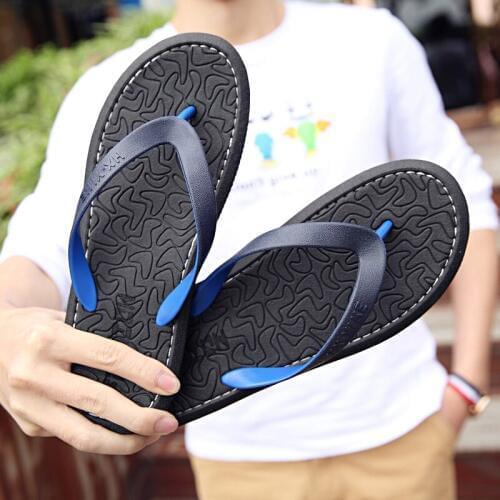 Big size cool Mens flip-flops summer sandals clip feet non-slip flat heel beach sandals trend students outdoor slippers