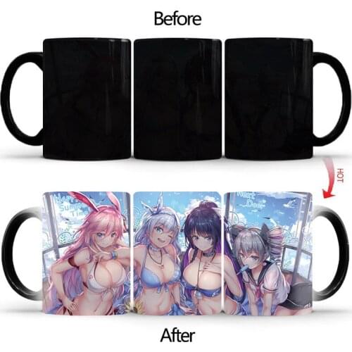 Hot sale kawaii rabbit girl cup quadratic game coffee mug changing color cool modern keepsake mugs BSKT-003