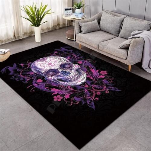 Skull carpet Square Anti-Skid Area Floor Mat 3D Rug Non-slip Mat Dining Room Living Room Soft Bedroom Carpet style-04