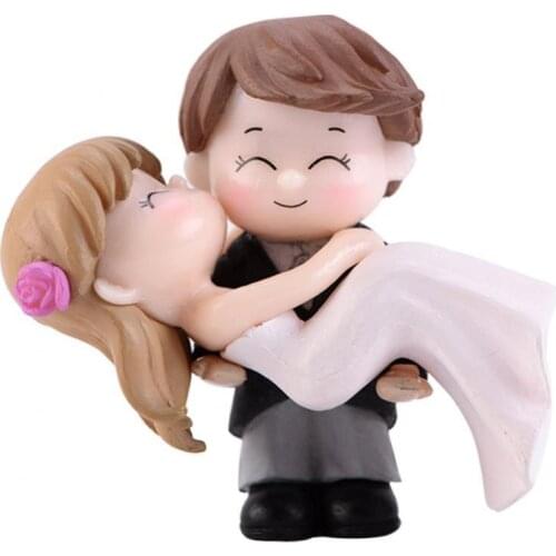 Sweet Couple Bride Groom Model Miniature Landscape Wedding Decorative Ornament Miniature Couple Model Bride Groom Garden Decor