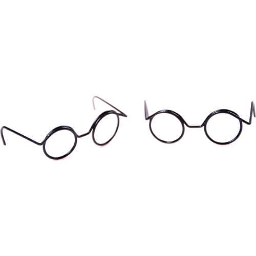 2PCS Fashion Round Frame Lensless Retro Cool Doll Glasses For BJD Doll 1/6 30cm Doll Accessories