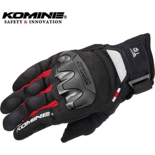 KOMINEGK-220 Motorcycle Gloves Breathable Black Men Motocross Gloves Anti-Slip Cotton Motor Bike Gloves Touch Screen Riding Gear