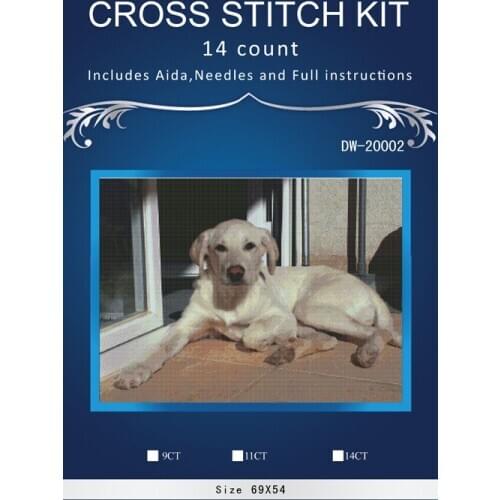 N Labrador,Counted Cross Stitch 14CT Cross Stitch Sets Wholesale cartoon Cross-stitch Kits Embroidery Needlework