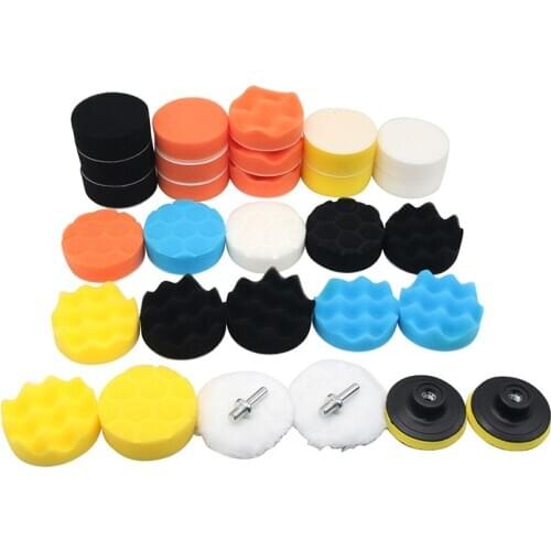1 Set Buffing Pad Car Sponge Polishing Pad Kit Abrasive Polisher Drill Adapter Waxing Tools Accessory For Car Polisher