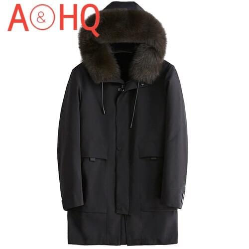 Real Mink Fur Coat Winter Jacket Men Clothing Thick Parka Hooded Jackets Man Shearling Coats Chaqueta Hombre LXR819