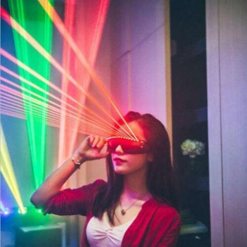 New 10 LED Laser Heasd Red Laser Halloween Decoration Laser Illuminated Glasses LED Bar Nightclub Wear Performance Props