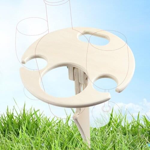 2021 New Portable Outdoor Wine Table Folding Outdoor Picnic Wine Table Wooden Round Picnic Table Travel Beach Garden Furniture