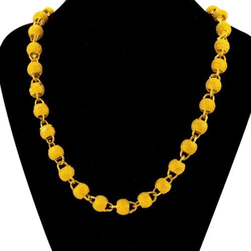 Classic 14K Gold Necklace for Mens Weddding Anniversary Creative Dragon Head Beads Chain Fine Jewelry Christmas Gifts Male