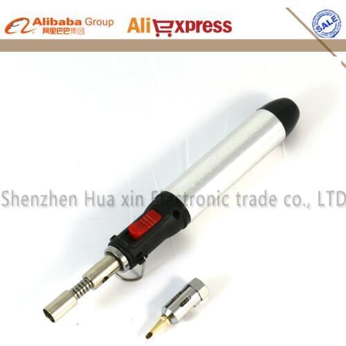 Free Shipping 2-in-1 Pen Soldering Iron - HT-1937 (Silver) Gas Soldering Iron Torch Tool Tip Use Butane Gas