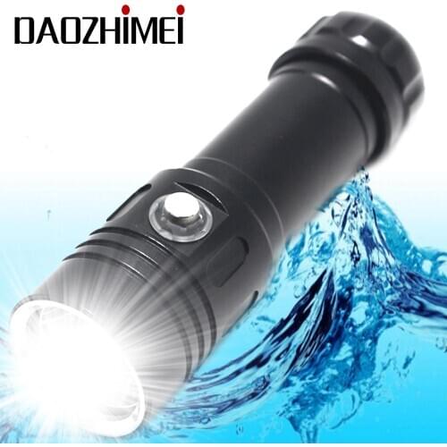 6000LM XM-L2 LED Diving flashlight Portable 26650 Tactical Waterproof Underwater Lantern White/yellow 100M 4-Mode dive light