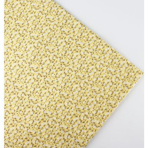 0.5meter width 156cm yellow Print Plain Cotton Fabric for Home Textile Patchwork Quilted Fabrics
