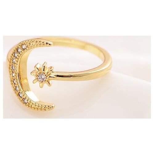 Adjust crystal rings for women metal crystal rhinestone gold ring court style luxury zinc alloy finger ring bijoux wedding gift